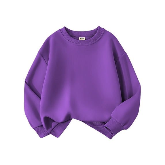 DHFJKG Sweatshirts Toddler Kids Baby Boys Girls Basic Crewneck Pullover Sweatshirt Children's Solid Color Tops Long Sleeve Comfort Tops