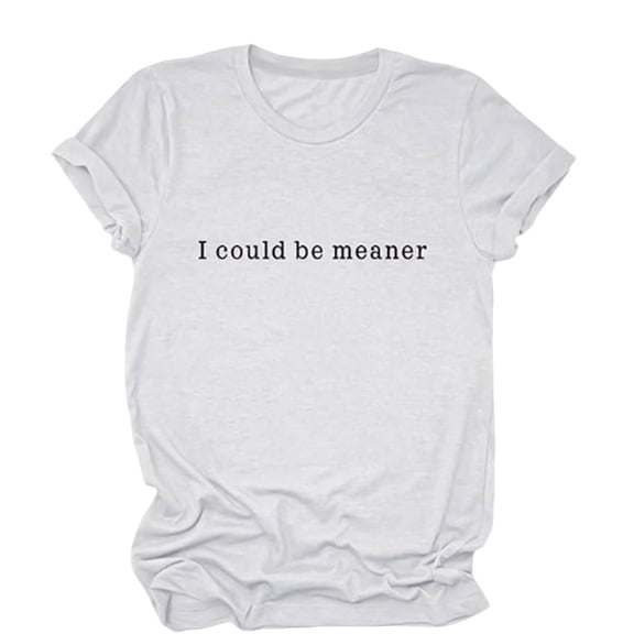 DHFJKG T Shirts For Women Short Sleeve Letter Print Crew Neck Summer Top Loose Fit Casual Outfits Trendy Tops