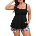 thumbnail image 1 of DHFJKG Tankini Set Swimsuit For Women Twist Front Adjustable Straps Swimwear With High Waist Swim Shorts Comfortable Two Piece Bathing Suit Vacation Beachwear, 1 of 5
