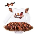 thumbnail image 1 of DHFJKG Thanksgiving Infants Baby Girls Bodysuits Long Sleeve Turkey Printed Onesie With Hair Toddler Girls Onesies Stylish 1-3 Months, 1 of 4
