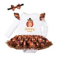thumbnail image 1 of DHFJKG Thanksgiving Infants Baby Girls Bodysuits Long Sleeve Turkey Printed Onesie With Hair Toddler Girls Onesies Stylish 6-9 Months, 1 of 6