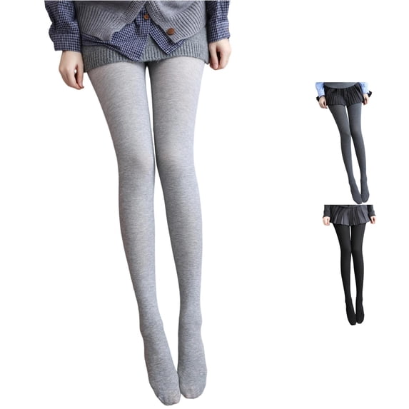 DHFJKG Thermal Tights For Women, Fuzzy Lining Winter High Waisted Ribbed Pantyhose, Warm Footed Leggings For Women
