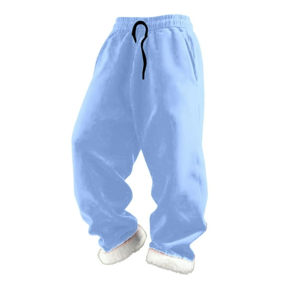DHFJKG Toddler Boy Girl Casual Pants Fuzzy Trim Loose Fit Wide Leg Elastic Waistband Pants With Pockets For 0-3 Years Old Kids Winter Comfort Trousers