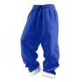 thumbnail image 1 of DHFJKG Toddler Boy Girl Casual Pants Fuzzy Trim Loose Fit Wide Leg Elastic Waistband Pants With Pockets For 0-3 Years Old Kids Winter Soft Trousers, 1 of 2
