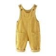 thumbnail image 1 of DHFJKG Toddler Boy Girl Corduroy Overalls Adjustable Straps Convenient Snap Closure Solid Color Jumpsuits With Pockets Casual Playwear Winter Casual Pants, 1 of 9