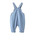 thumbnail image 1 of DHFJKG Toddler Boy Girl Denim Overalls Jeans Convenient Snap Closure Solid Color Jumpsuits With Pocket Casual Playwear Winter Cozy Pants, 1 of 9