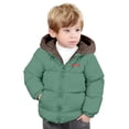 thumbnail image 1 of DHFJKG Toddler Boy Girl Winter Quilted Padded Coat With Thick Fuzzy Lining Reversible Wear Ears Hooded Pockets Zipper Jacket Outerwear For Kids Child Leisure Outwear, 1 of 6
