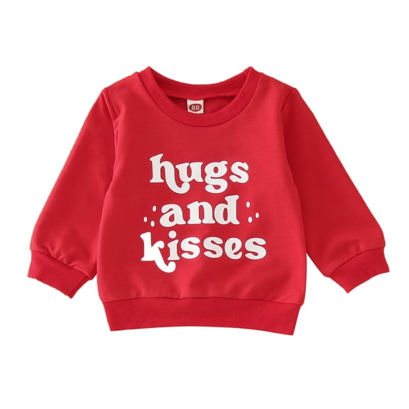 DHFJKG Toddler Boys Girls Sweatshirt Long Sleeve Letter Printed Pullover For Kids 2-4 Years Old Clothes Cozy Tops
