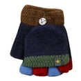 thumbnail image 1 of DHFJKG Toddler Kid Knit Winter Gloves Convertible Flip Top Color Block Boys Girls Warm Fingerless Comfort Mitten, 1 of 4