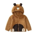 thumbnail image 1 of DHFJKG Toddler Teddy Jackets Zip Up Hoodies Windproof Hooded Cute Animals Fuzzy Warm Coat With Ears For Kids Boys Girls 1-5 Years Cozy Outerwear, 1 of 7