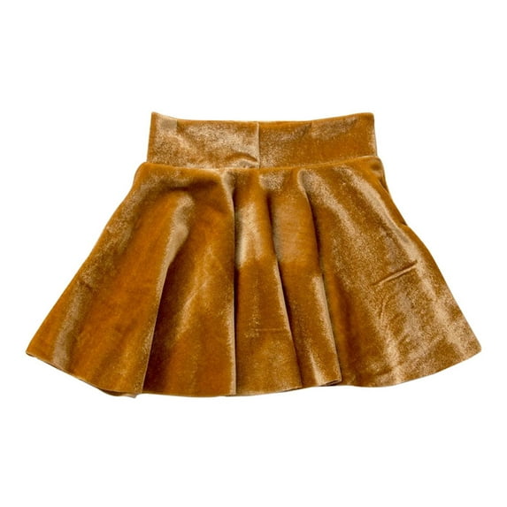 DHFJKG Toddlers Girl Velvet Pleated Skirts High-Waist Solid Color Mini Skirts Spring Flowy Cozy Skirt