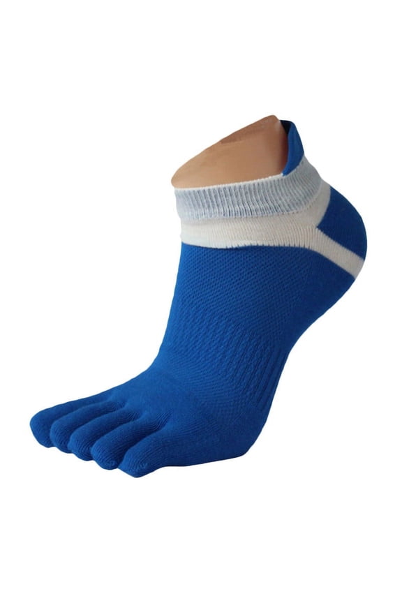 Toe Socks For Men Five Finger Striped Breathable Crew Socks Low Cut Sports Sock
