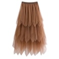 thumbnail image 1 of DHFJKG Tulle Skirts For Women Midi Length Tutu Fairy Tiered 3 Layers Skirt A Line Mesh Elastic Waist Skirts, 1 of 5