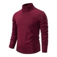 thumbnail image 1 of DHFJKG Turtleneck Knitted Sweater Mens Slim Fit Solid Color Long Sleeve Knitwear Pullover Tops With Ribbing Edge Keep Warm Leisure Jumper Tops, 1 of 2