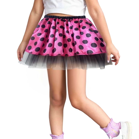 DHFJKG Tutus For Girl Tulle Skirts Polka Dot Carnival Dance Party Ballet Mini Mesh Patchwork Skirts Versatile Skirt