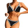 thumbnail image 1 of DHFJKG Two Piece Swimsuits Women Color Block Bikini Set High Waist Bottom Beach Pool Party Summer Fashion Swimwear Versatile Beachwear, 1 of 9