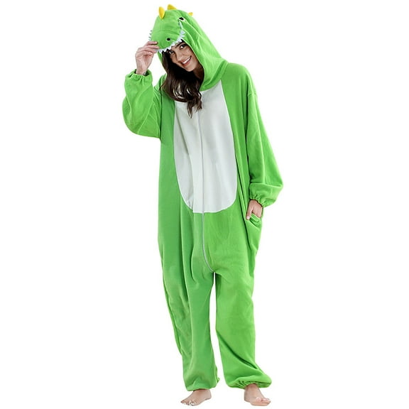 DHFJKG Unisex Adult Animal Shaped Onesie Pajama Hooded Zipper One-Pieces Loungewear For Relaxation Leisure Jumpsuits Homewear