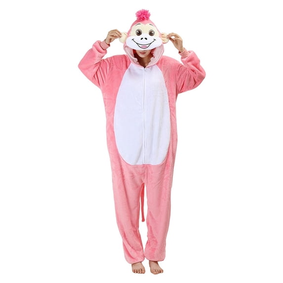 DHFJKG Unisex Adult Onesie Pajamas Animal One Piece Snug Fit Plush Halloween Sleepwear Homewear