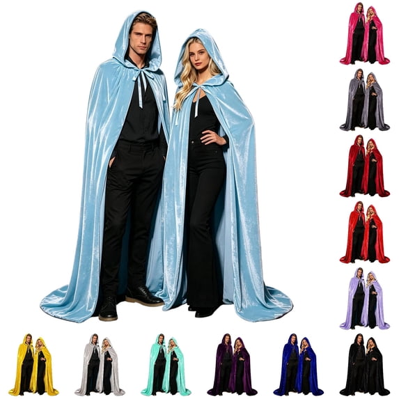 DHFJKG Unisex Adults Hooded Cloak Velvet Cape For Halloween Party