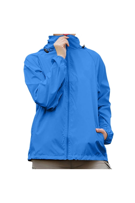 Unisex Casual Outdoor Jackets Solid Color Detachable Hooded Long Sleeve Raglan Sleeve Zipper With Pockets Coat Classic Jackets