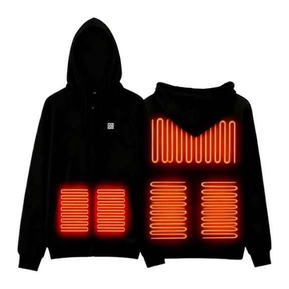 DHFJKG Unisex Kids Heated Jackets Warming Heating Zip Up Hoodies Boys Girls Teens Outdoor Casual Wear For Cold Weather (No Battery) Soft Outerwear