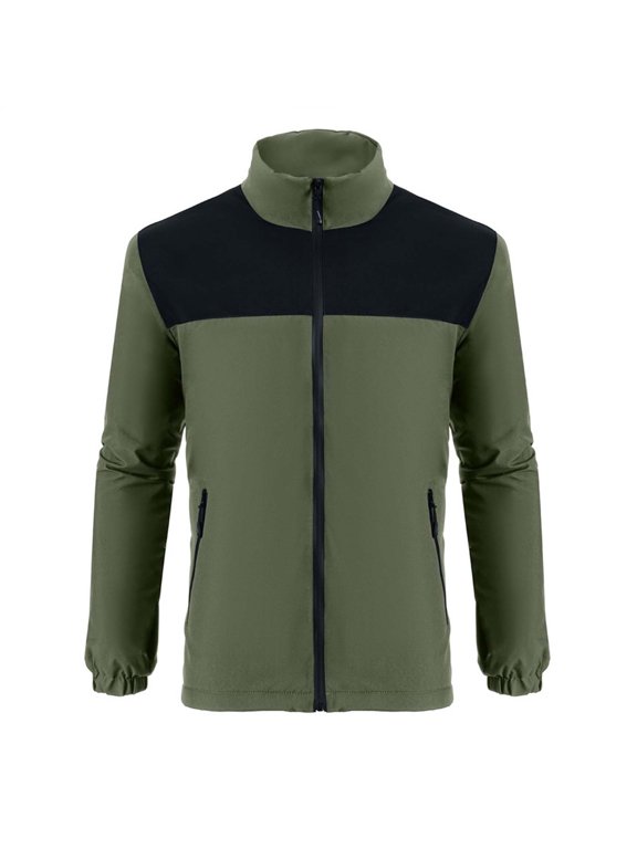 Unisex Windbreaker Hardshell Jacket Windproof Stand Collar Zip Up Utility Coat With Zipper Pockets Autumn Winter Outdoor Soft Outerwear