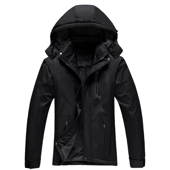 DHFJKG Windbreaker Jacket Women Fuzzy Lining Secure Pockets Zipper Coat With Detachable Hood Winter Outdoor Hiking Climbing Stylish Outerwear