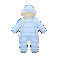 thumbnail image 1 of DHFJKG Winter Baby Boy Girl Thickened Snowsuit Hooded Jumpsuit Fuzzy Lining Solid Color Double Zipper Toddler Warm Onesie Insulated Comfort One-Pieces, 1 of 5