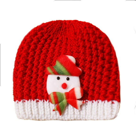 DHFJKG Winter Baby Christmas Beanie Knit Hat For Boys Girls Warm Yarn Stocking Cap With Cute Animal Designs For Holiday Xmas Comfort Hats