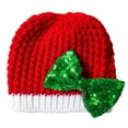 thumbnail image 1 of DHFJKG Winter Baby Christmas Bowknot Beanie For Boys Girls Warm Yarn Infant Stocking Cap For Holiday Newborn Xmas Cozy Hats, 1 of 4