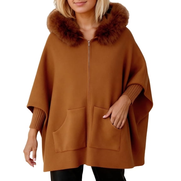 DHFJKG Winter Coats For Women Hoodies Jackets Fuzzy Trim Long Sleeve Loose Fit Zip Up Coat With Pockets Versatile Outerwear