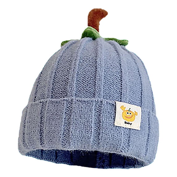 DHFJKG Winter Girl Boy Knitted Hat Pumpkin Shape Textured-Knit Insulated Beanie For Cold Weather Kids Child Comfort Hats