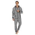 thumbnail image 1 of DHFJKG Winter Plaid Pajamas For Men Jumpsuit Loungewear Long Sleeve Hooded Drawstring Zipper Onesie With Pockets Sleepwear Comfort Nightwear, 1 of 4