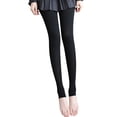 thumbnail image 1 of DHFJKG Winter Thermal Leggings For Women Fuzzy Lining High Waist Seamless Ribbed Base Layer Pants For Cold Weather Stylish Trousers, 1 of 7