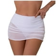 thumbnail image 1 of DHFJKG Women Bikini Bottoms Mesh Sheer Swim Skirts With Built In Briefs Ruched Swim Bottom Full Coverage Swimsuit Trendy Beachwear, 1 of 9