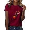 thumbnail image 1 of DHFJKG Women Casual Graphic Printed Tee Short Sleeve Crewneck T Shirt Loose Fit Summer Casual Blouses Comfortable Tops, 1 of 4