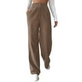 thumbnail image 1 of DHFJKG Women Corduroy Pants High Waist Wide Leg Button Welt Solid Color Pants With Pockets For Fall Leisure Trousers, 1 of 8