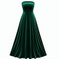 thumbnail image 1 of DHFJKG Women Dresses Elegant Evening Gown Strapless Party Formal Dinner Guest Maxi Dress Velvet Cami Trendy Dresses, 1 of 2