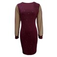 thumbnail image 1 of DHFJKG Women Glitter Sexy Dress Party Club Mesh Sheer Long Sleeve Slim Fit Mini Dress Square Neck Bodycon Night Out Stylish Dresses, 1 of 4