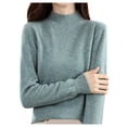 thumbnail image 1 of DHFJKG Women Knit Sweater Half Turtleneck Classic Fit Solid Color Pullover Sweater For Autumn Winter Long Sleeve Mockneck Lightweight Cozy Tops, 1 of 8