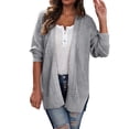 thumbnail image 1 of DHFJKG Women Knitted Cardigan Longline Solid Color Open Front Sweater Wrap Draped Outerwear Soft Loose Fit Trendy Coat, 1 of 6