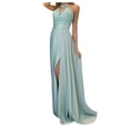thumbnail image 1 of DHFJKG Women Lace Formal Dresses Floral Embroidery Sleeveless Self Tie Halter Dress Evening Ball Gown Split Maxi Dress Versatile Dresses, 1 of 4