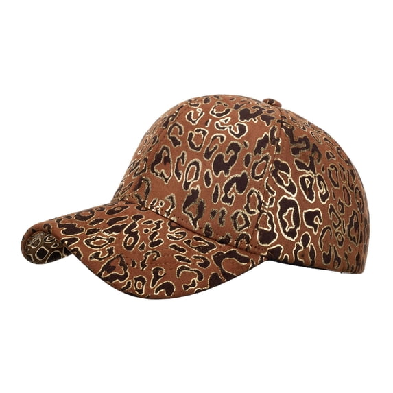 DHFJKG Women Leopard Baseball Cap Breathable Beach Sun Hat Adjustable Summer Curved Brim Cap