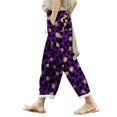 thumbnail image 1 of DHFJKG Women Linen Capri Pants Leopard Printed Summer Lightweight Loose Fit Casual Drawstring Beach Pants Stylish Trousers, 1 of 5