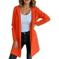 thumbnail image 1 of DHFJKG Women Long Cardigan Sweater Hooded Solid Color Outerwear Lightweight Soft Long Jacket Cozy Coat, 1 of 5
