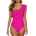 thumbnail image 1 of DHFJKG Women One Piece Swimsuit Elegant Ruffle One Shoulder High Cut Sexy Bathing Suit Trendy Beachwear, 1 of 5
