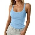 thumbnail image 1 of DHFJKG Women Spaghetti Strap Ribbed Tank Tops Slim Fitted Solid Color Camisole Basic Sleeveless Layering Shirts Classic Top, 1 of 4