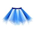 thumbnail image 1 of DHFJKG Women Tutu Skirt Fluffy Color Block Asymmetrical Hem Elastic Waist Rainbow Tulle Ballet Dance Mini Skirts Carnival Party Wear Versatile Skirt, 1 of 2