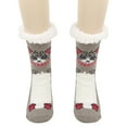 thumbnail image 1 of DHFJKG Women Winter Thick Slipper Socks With Grippers Cute Cat Print Non Warm Fuzzy Socks Christmas Gifts Soft Sock, 1 of 3