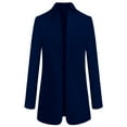 thumbnail image 1 of DHFJKG Women Wool Coat Elegant Solid Color Stand Collar Long Sleeve Mid-Long Outerwear For Autumn And Winter Soft Jackets, 1 of 6